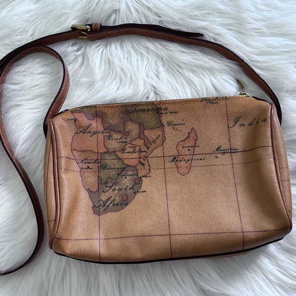 Vintage Alviero Martini 1a Classe Geo Map Italian Bag - Picture 6 of 13